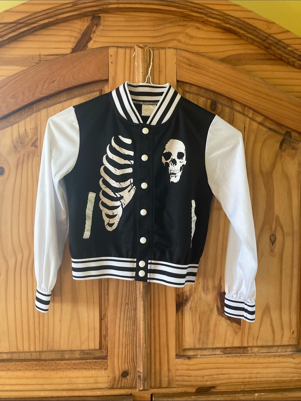Girls Scare Squad black white skeleton jacket coat size 10/12